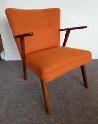 Danish Teak Leaning Chair in Bute wool